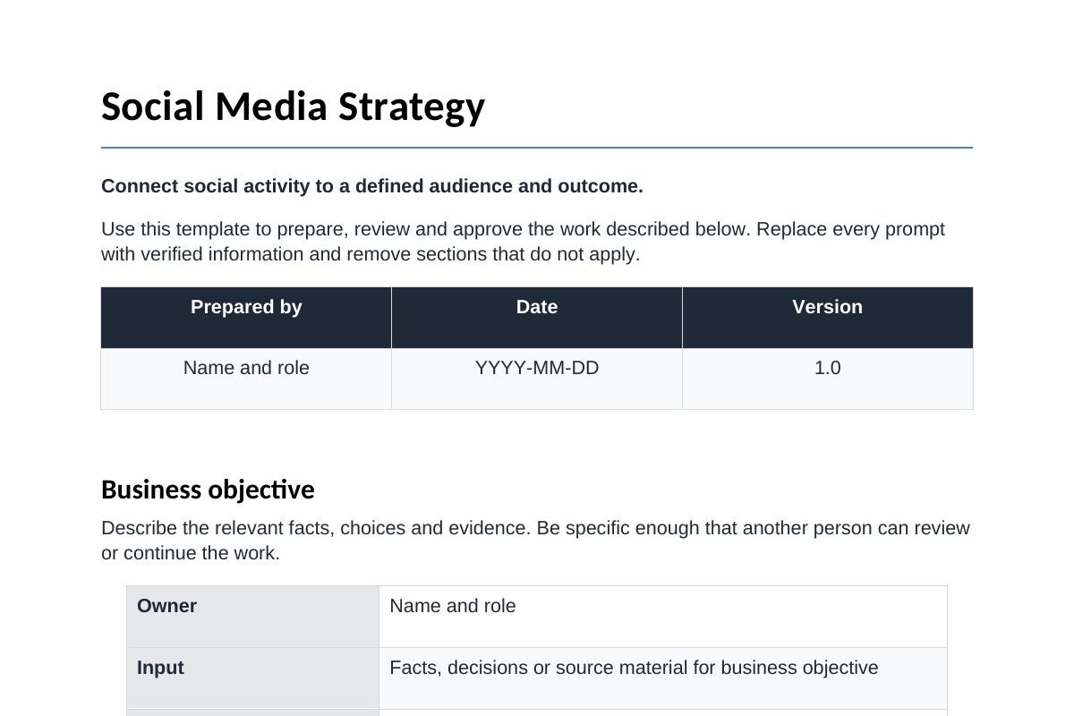 Inhoudsvoorbeeld van Social Media Strategy
